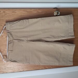 Daily Ritual Women's Washed Chino Wide Leg Khaki Crop size 16
